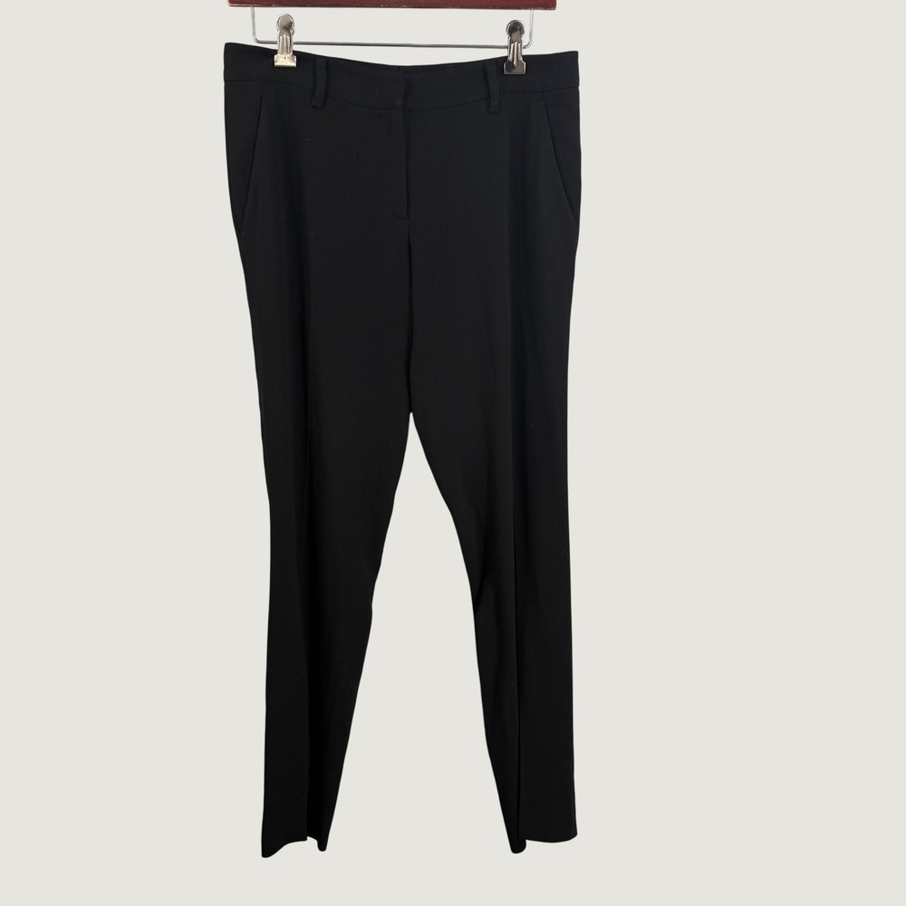 Prada Black Dress Trousers Size 40 Made in Italy Straight Leg Wool Blend